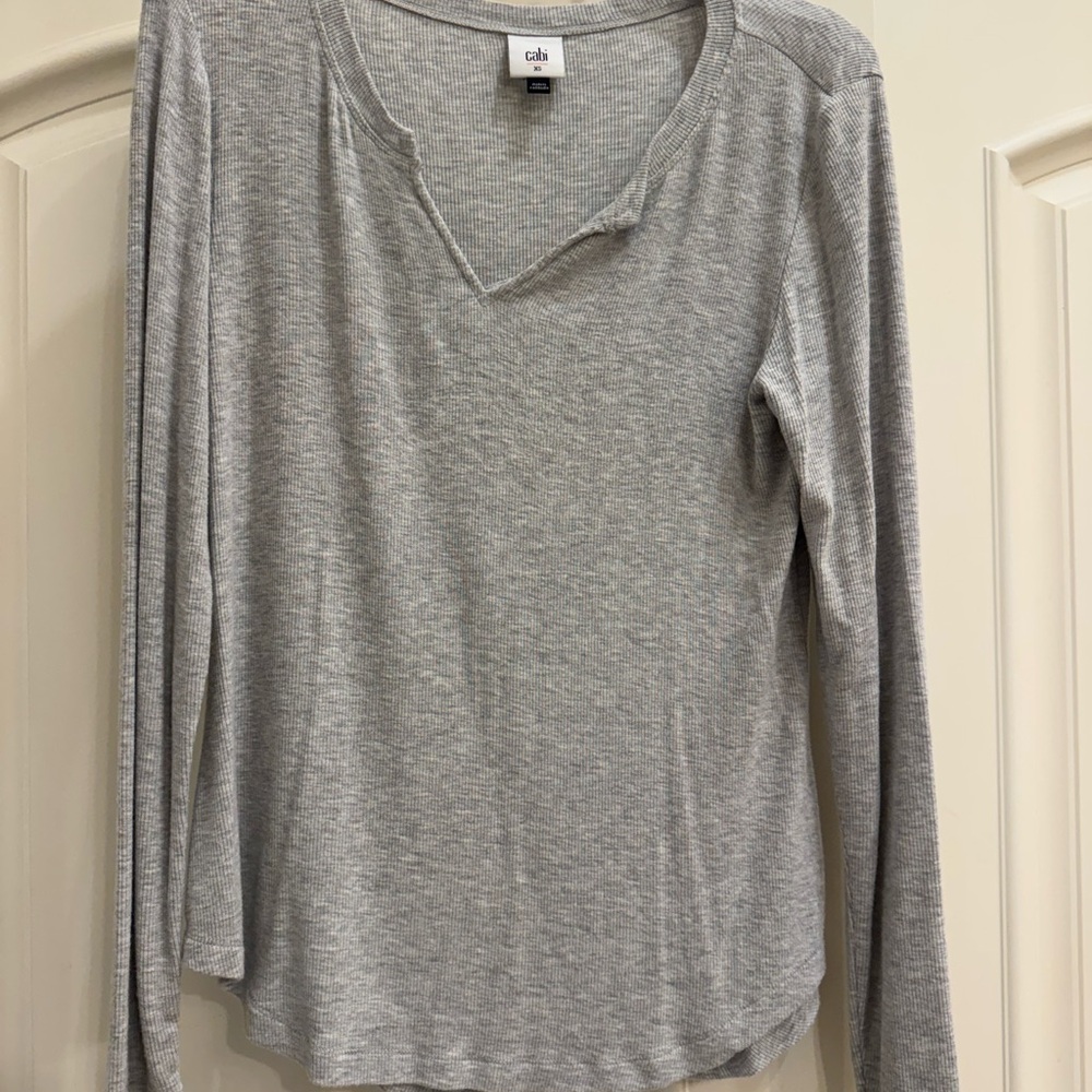 Cabi Gray Long Sleeve Top
